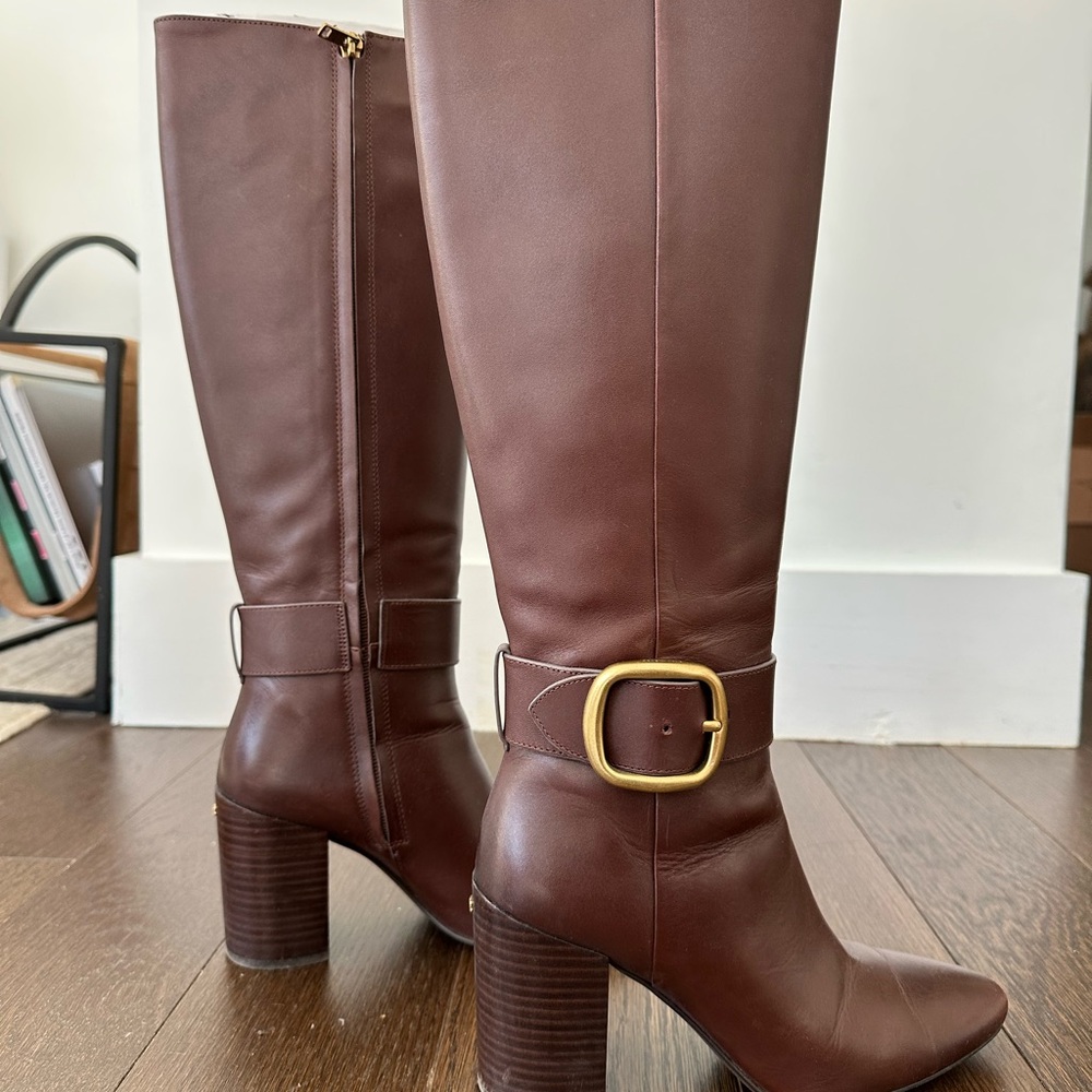 Coach Brown Leather Heeled Boots
